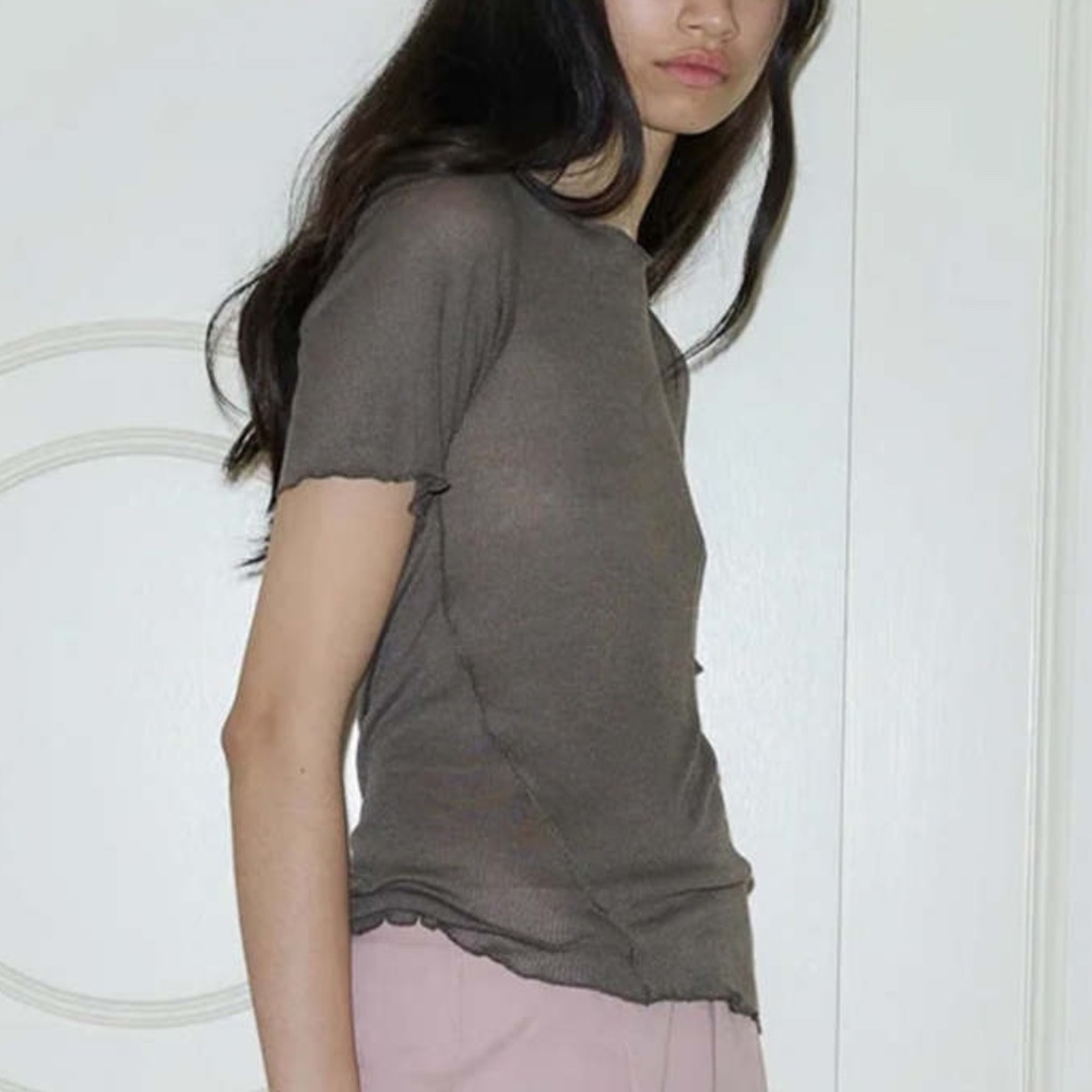 DEIJI STUDIOS The Square Knit Tee In Stone NWT with Flaws XS Read - Picture 4 of 16